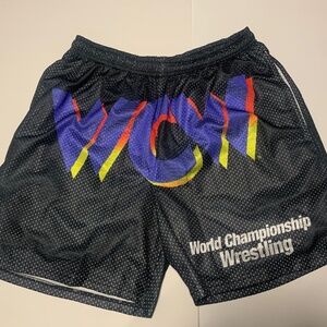Men's Chalk Line Black WCW Logo Shorts